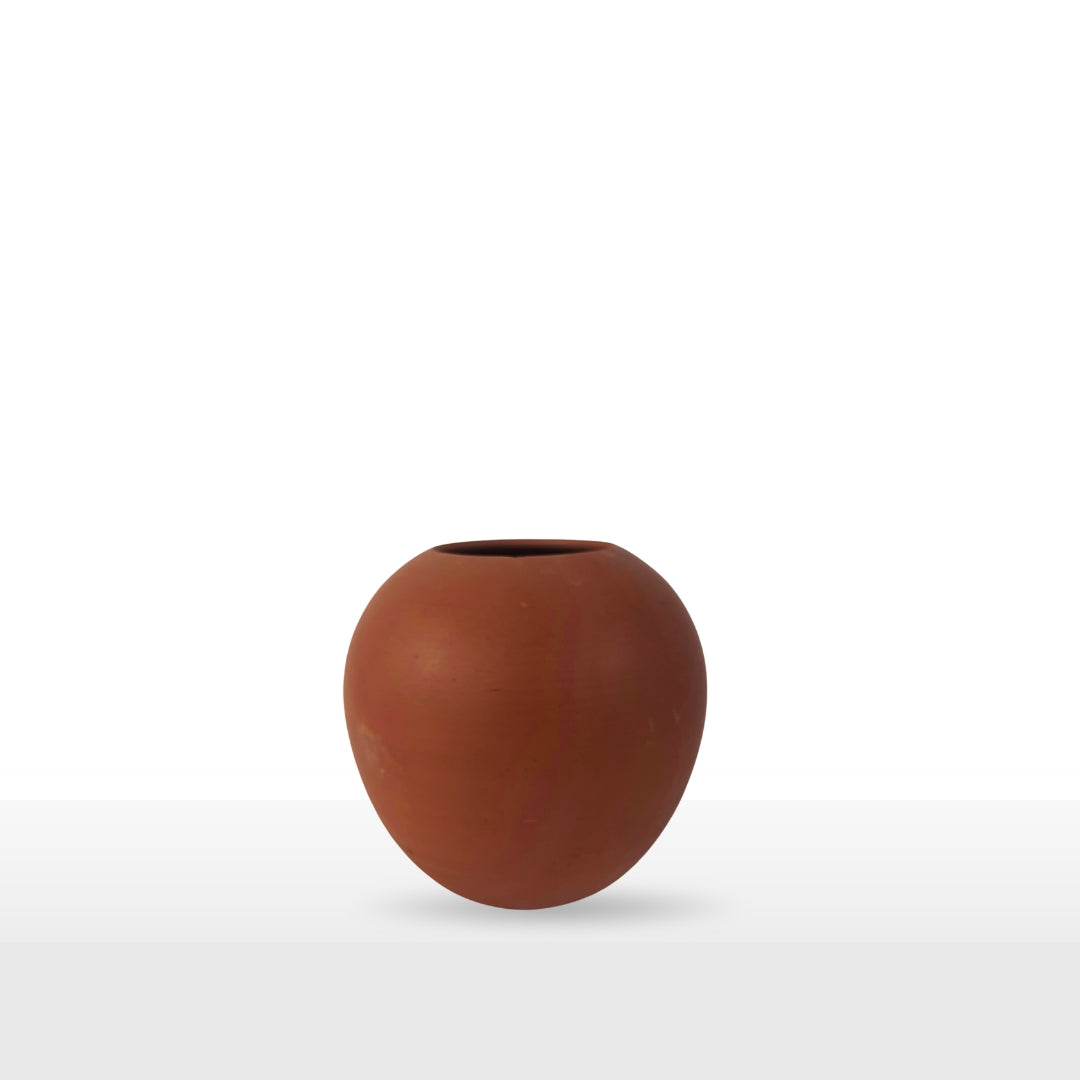 Handcrafted Elegant Curved Clay Pot | 8 Inch