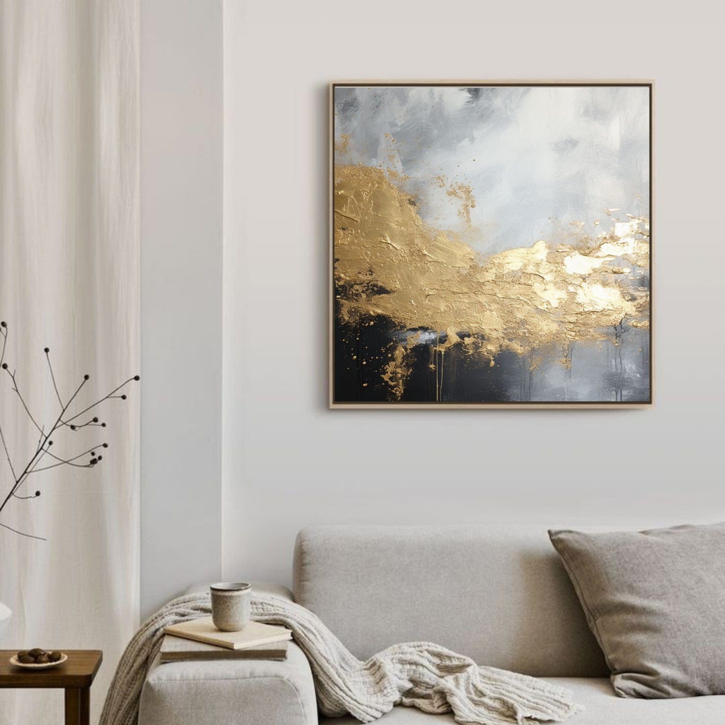 Gilded Horizon Textured Abstract
