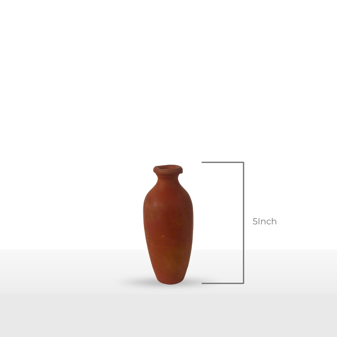 Handcrafted Slim Terracotta Clay Pot | 5 Inch