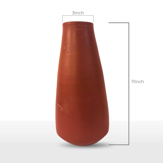 Handcrafted Tapered Shaped Clay Pot | 11 Inch
