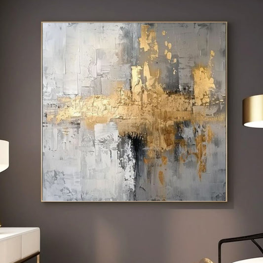 Golden Resonance Textured Abstract