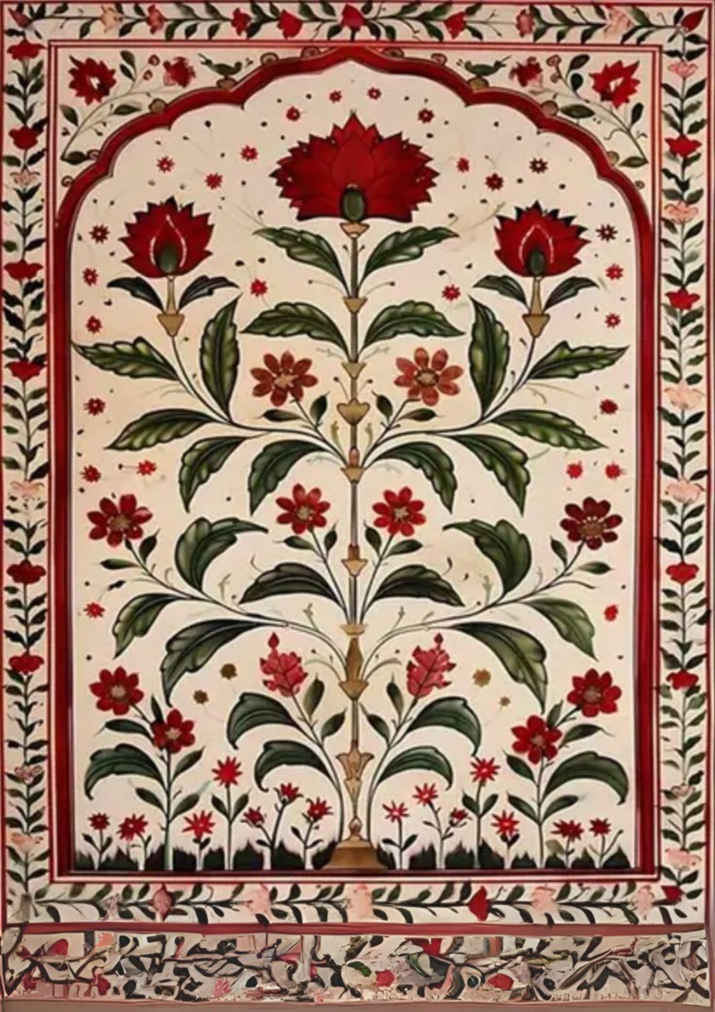 Mughal Floral Arch Art Print