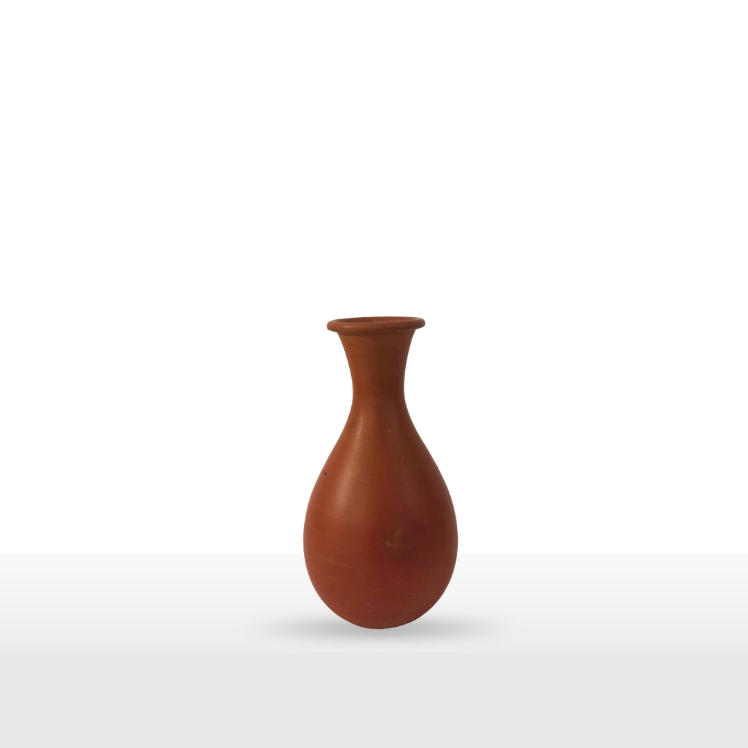 Handcrafted Teardrop Shape Clay Pot | 8 Inch