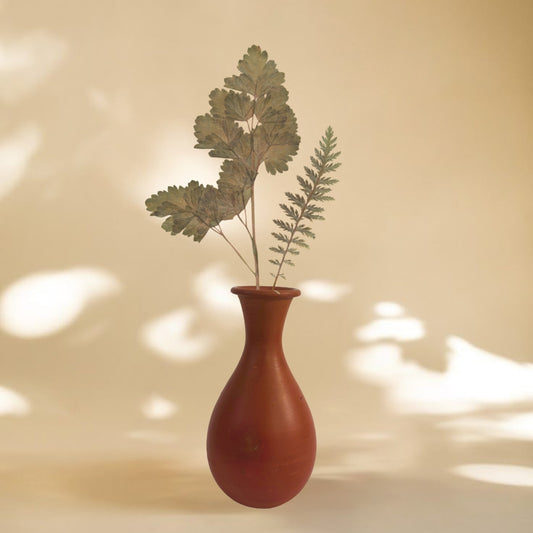 Handcrafted Teardrop Shape Clay Pot | 8 Inch