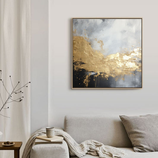 Gilded Horizon Textured Abstract