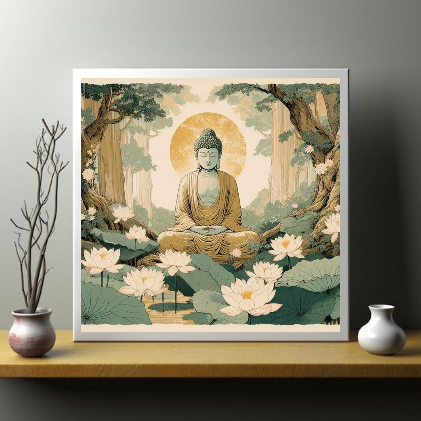 Buddha in Lotus Forest – Nature’s Stillness