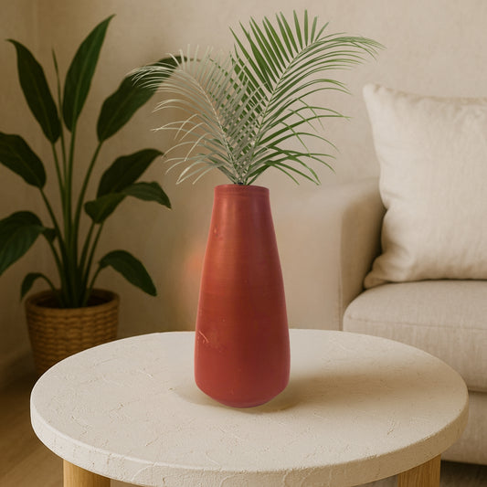 Handcrafted Tapered Shaped Clay Pot | 11 Inch