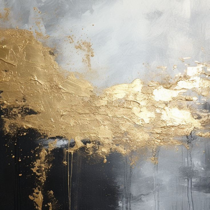 Gilded Horizon Textured Abstract