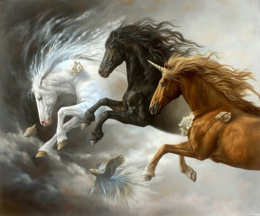 Mystic Trio – Fantasy Unicorn and Horses