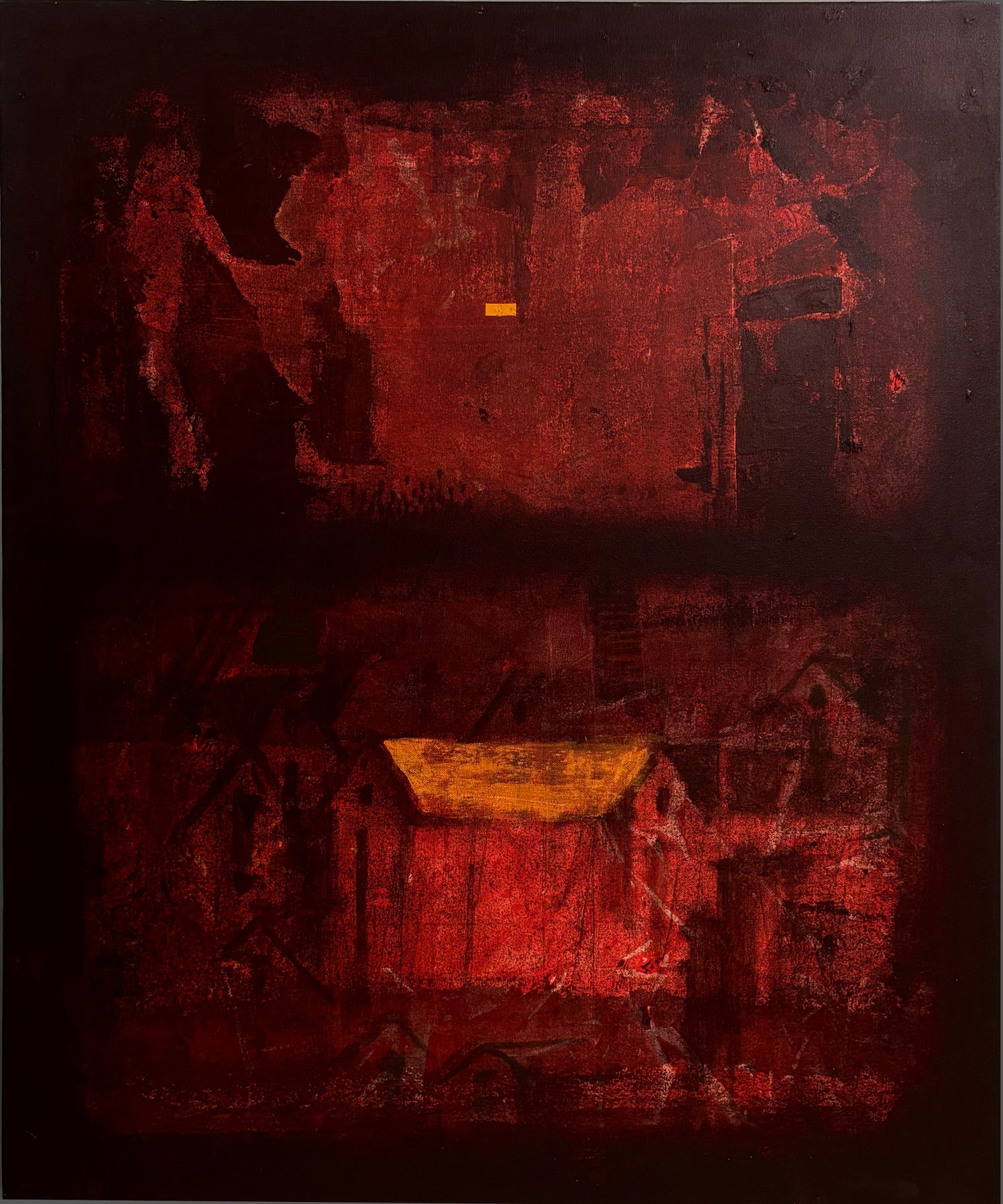 Crimson Echoes – Hand-Painted Abstract Expression
