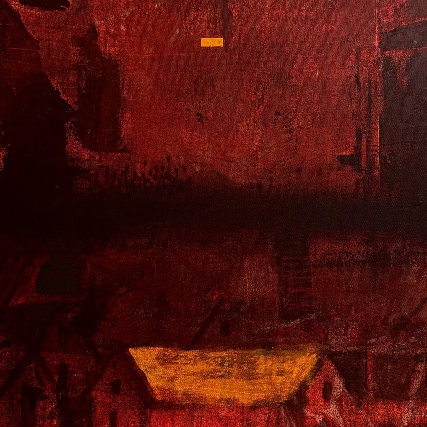 Crimson Echoes – Hand-Painted Abstract Expression