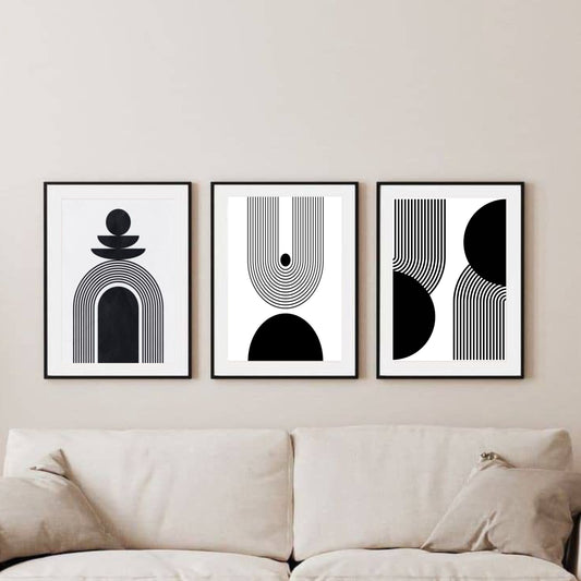 Modern Harmony – 3-Piece Abstract Art Set