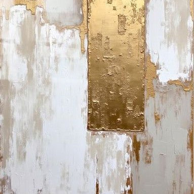 Golden Silence Textured Abstract