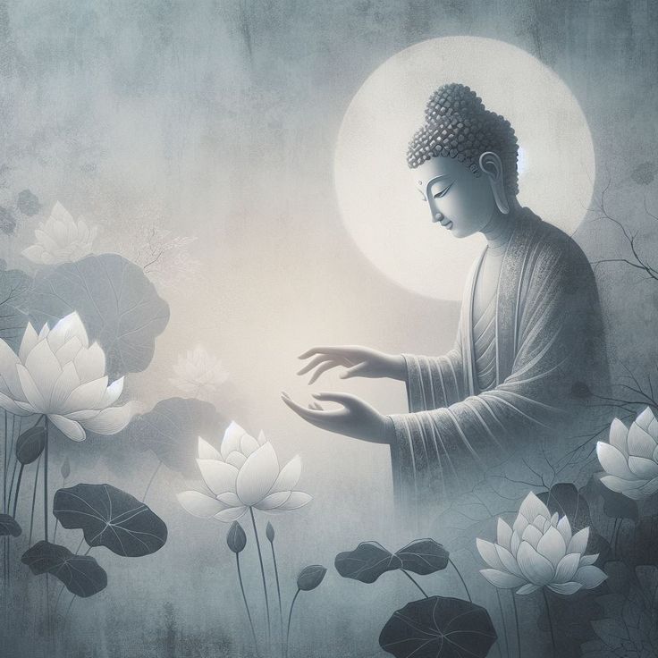 Moonlit Buddha with Lotus Bloom