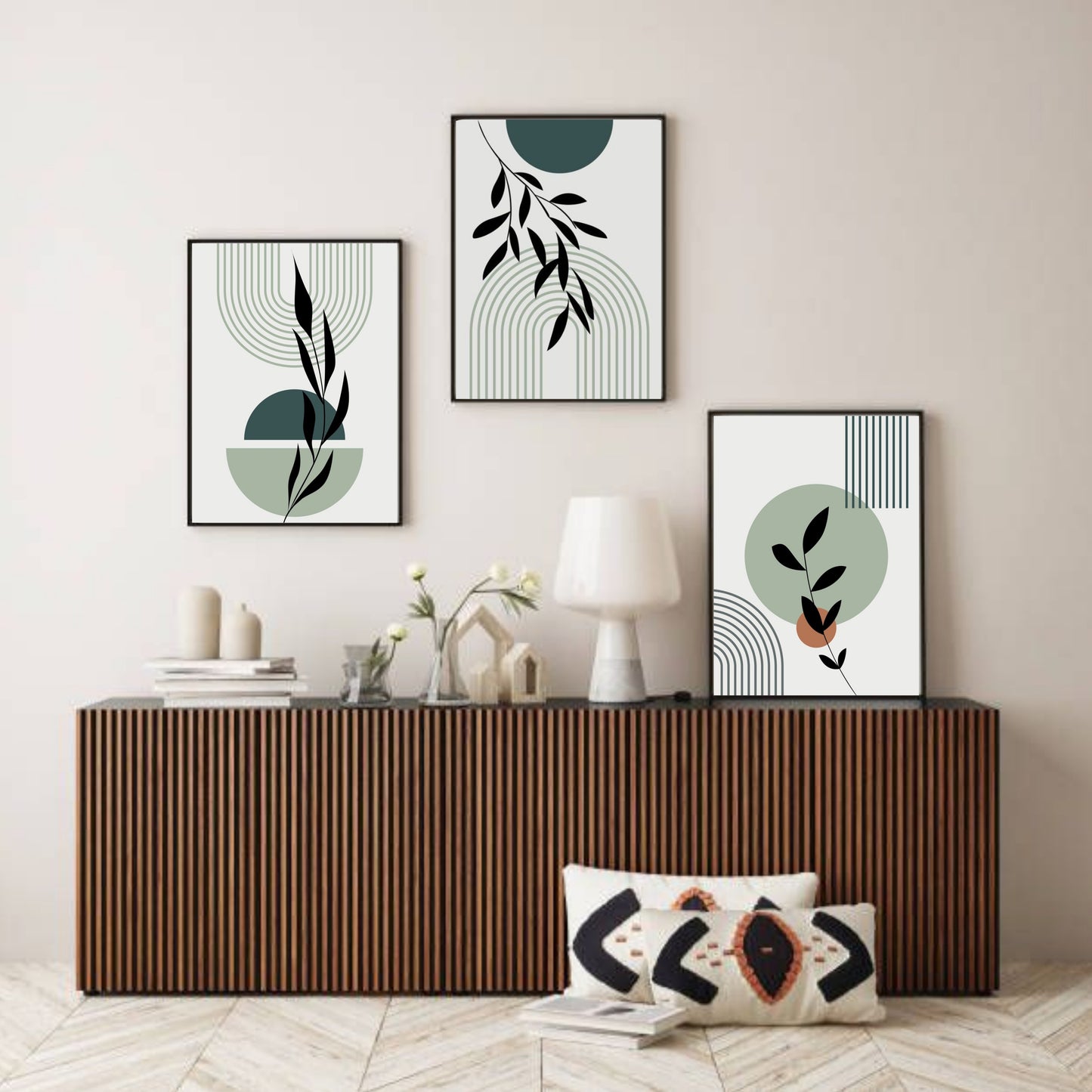 Minimal Botanica – Set of 3 Modern Abstract